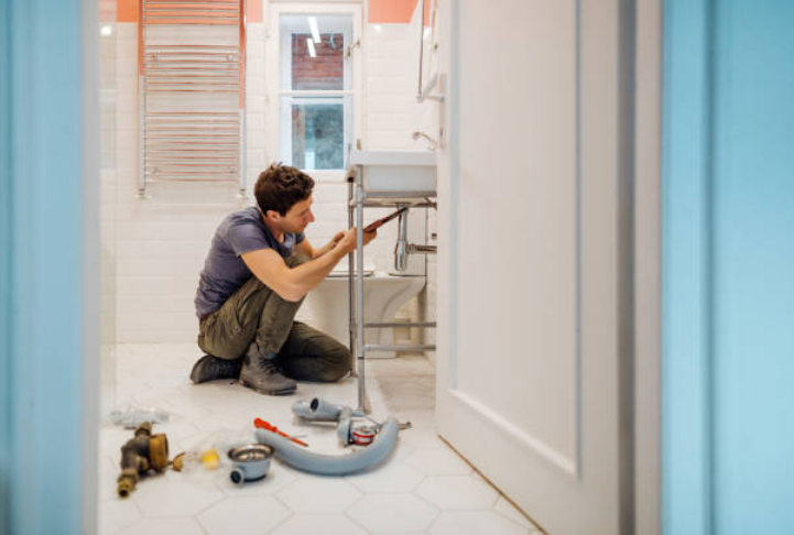 man fixing